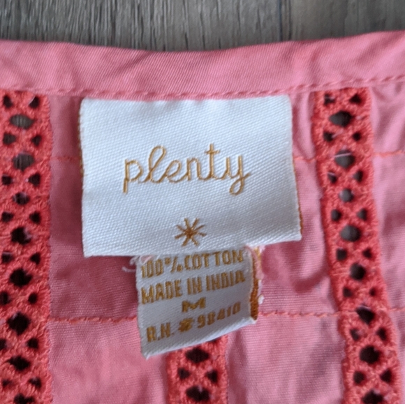 Plenty Cotton Coral Pink Sleeveless Cropped Top M - Picture 5 of 6